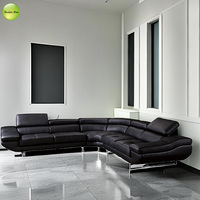 Ensemble de canapés en cuir PU de luxe personnalisé, en forme de L, 5 places, canapé d'angle, canapé sectionnel, appartement, villa, salon, meubles 962