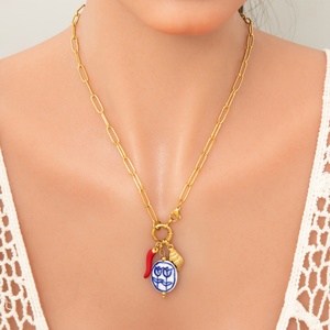 Collar de Perlas DIY de Acero Inoxidable Hecho a Mano de Alta Gama para Mujer, Cadena de Clavícula con Eslabones en Forma de Corazón de Moda, Corte Princesa, Ideal para Fiestas - Product Image 4