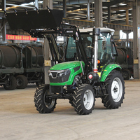 Tracteur agricole Topsense de haute qualité EPA CE COC 4x4 diesel, tracteur à roues petites et bon marché avec chargeur frontal