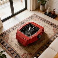 Table basse de luxe en fibre de verre en forme de montre, rouge, pour salon, mobilier design moderne, table d'art