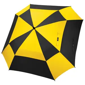 Extra Large Golf Umbrella 62/68 Inch Vented Square Umbrella Windproof Auto Open Double Canopy Oversized Stick Umbrella