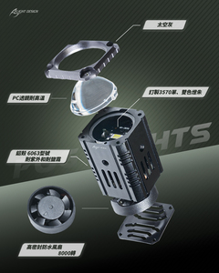 AJ LIGHT DESIGN Juego de Sistemas de Iluminación para Motocicletas, Faro LED Blanco/Amarillo, Mini Luz Antiniebla MINI-FOGWY 12W, Modificación/Actualización - Product Image 6