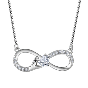 <span class=keywords><strong>YL</strong></span> прекрасные ювелирные изделия 925 стерлингового серебра CZ Змея Бесконечность Кулон ожерелье для женщин - Product Image 1