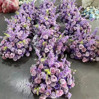 C-650 Vente en gros de boules de fleurs de couleur violette, arrangement de fleurs de couleur lavande clair, centre de table pour mariage