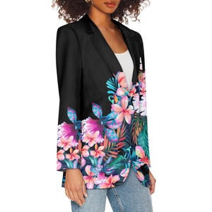 China Factory Supply Niedriger Preis Kunden spezifischer Druck auf Anfrage Polynesian Hawaiian Pattern Damen anzüge <span class=keywords><strong>Blazer</strong></span> Damen Bedruckter <span class=keywords><strong>Blazer</strong></span> - Product Image 2
