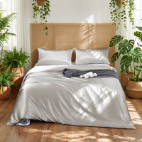 Parure de lit en soie de mûrier 100 % pure, 19/22/25 Momme, luxe, 4 pièces, draps en soie, taille King Queen, ensembles de housses de couette, vente en gros