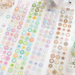 1 rollo de cinta adhesiva de la serie ''Color <span class=keywords><strong>Echo</strong></span>'': elementos decorativos de círculos coloridos para <span class=keywords><strong>Bullet</strong></span> Journal (capa base) - Product Image 1