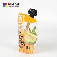 Fruitwijn-tuitzakje met speelgoedachtige mini-dop, voor koude & warme dranken
