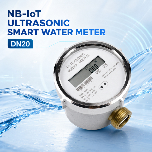 Wireless NB-IoT Ultrasonic Smart Water Meter with 10-year Battery Life DN20 R160 Water Meter with Class 2 Accuracy