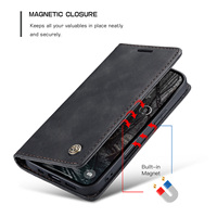 Étui Portefeuille à Rabat Caseme pour iPhone 17 Pro Max Air 16 15 Pro 14 Plus 13 12 11 XS Max XR X 7 8 Plus avec Support en Cuir PU