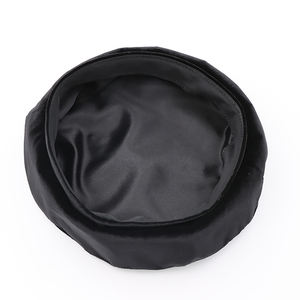 여성을 위한 블랙 벨벳 베레모 우아한 패션 겨울 모자 미니멀리스트 스타일 - Product Image 2