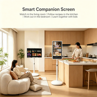 Téléviseur intelligent portable Android 32 pouces sur roulettes, écran tactile, affichage mobile, solution tout-en-un OEM