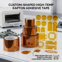 Ruban adhésif Kapton haute température de forme personnalisée, fiable, pour isolation de composants de four de refusion SMT, feuille de protection en PI