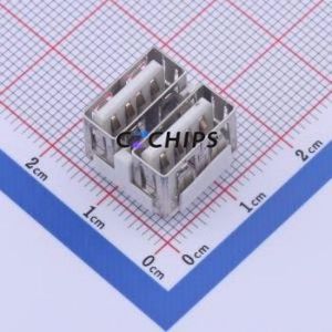 907-321A1013Y10200 <b>USB</b> Connector Through hole Component (THT) Connector Type-<b>A</b> <b>USB</b> <b>2.0</b> Female Through Hole - Product Image 1