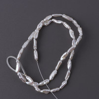 Perles Keshi Baroque Biwa non nucléées, blanches naturelles, 4-5 mm, qualité AAA, haute brillance, percées, certifiées par un tiers, marque XM