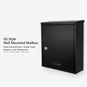 Maßgefertigter Wandmontierter Briefkasten aus Verzinktem Stahl mit Pulverbeschichtung, Schlüsselschloss, Rostschutz, US-Stil für Wohnanlagen und Entwicklungsprojekte - Product Image 1