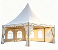 Tente de réception en aluminium classique avec auvent en PVC, 20 pieds x 30 pieds (6 m x 9 m), robuste, pour mariages, fêtes et événements, Vectus, quatre saisons, protection UV