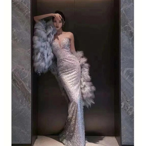Abito <span class=keywords><strong>da</strong></span> <span class=keywords><strong>sera</strong></span> elegante <span class=keywords><strong>da</strong></span> donna <span class=keywords><strong>taglie</strong></span> <span class=keywords><strong>forti</strong></span> con decorazioni in pizzo per banchetti estivi, abito <span class=keywords><strong>da</strong></span> sposa di alta qualità per un'esperienza sensoriale elevata - Product Image 3