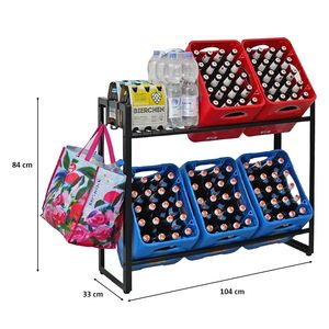 <strong>Drinks</strong> <strong>Crate</strong> Shelf Including 2 Hooks and 6 Support Carriers Height Adjustable Feet - Product Image 2