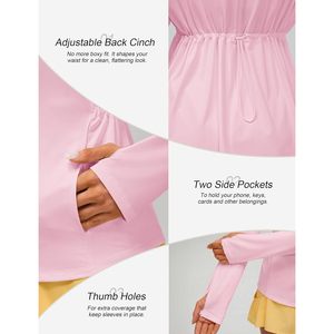 Camiseta de protección solar UPF 50+ para mujer, ligera, de manga larga, con cremallera, corte ajustado, cintura ceñida, chaqueta deportiva - Product Image 4
