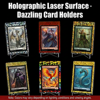 Porte-cartes magnétique holographique 35PT avec protection UV, étui laser arc-en-ciel à ouverture rapide pour cartes de sport à collectionner