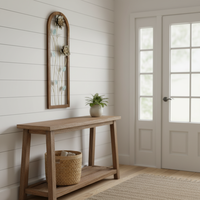 Décoration murale en bois et métal, vente en gros, accent pour la maison, 30,48*5,72*90,81CM, décoration murale en bois brun antique doré pour l'entrée