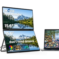 Monitor Portátil Innoview Dual de 15.6 Pulgadas FHD IPS 60Hz HDR 3ms Baja Latencia Pantalla Mate para Laptop Estación de Trabajo Multipantalla