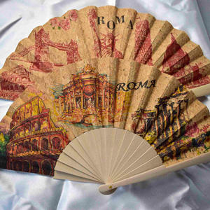 Ventilador de mano plegable de estilo retro con impresión digital Ventilador de madera maciza de <span class=keywords><strong>España</strong></span> - Product Image 1