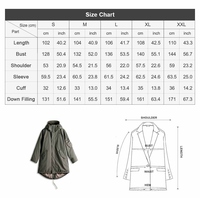 Veste Homme Maden M-51 Parka à Capuche Rétro Style Workwear avec Ourlet Queue de Poisson, Manteau en Duvet Grande Taille Longue Fermeture Éclair Hiver Chaud Prêt à Expédier