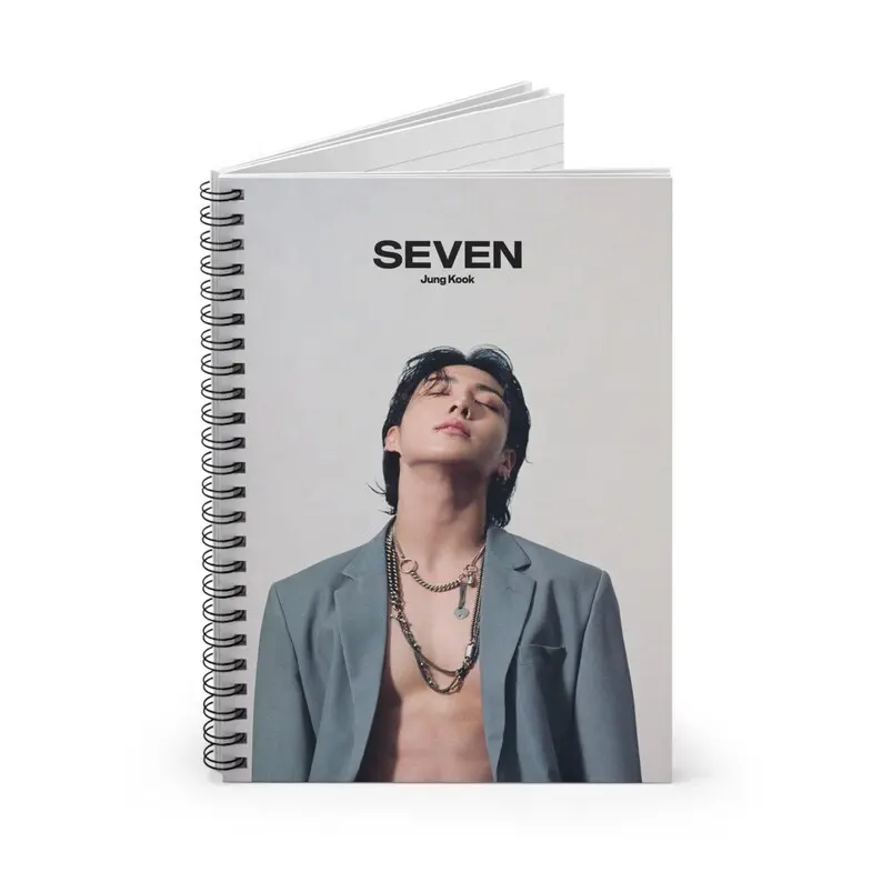 Kpop jungkook kertas Logo kustom dengan koil cetak Spiral Notebook dicetak penutup Logo Diary Eco Notepad buku catatan Promo murah Noteb