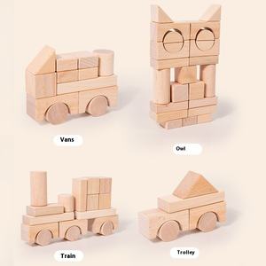 Grande Modelo DIY Madeira ABS Building Blocks Set Square Arch Cilindro Triângulo Figuras para Kindergarten Assembly Box Embalado - Product Image 4