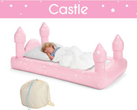 Lit gonflable de voyage de nuit de château rose pliant et lits de matelas d'air pour des enfants