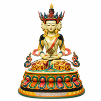Statue en laiton coulé Ushnishavijaya, Sculpture bouddhiste à trois visages Namgyalma, Art religieux moderne pour temple et sanctuaire, Vente en gros sur mesure