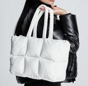 2023 Новое одеяло женская пуховая сумка с наполнителем Сумка-тоут из хлопка сумка через плечо