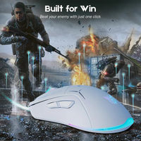 Ratón para Juegos Onikuma CW917 Mini, Cableado e Inalámbrico 2.4G, Modo Dual, 4800 DPI, Recargable, RGB, Ergonómico, Programable, para Computadora Portátil