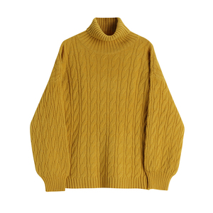 Bayan balıkçı yaka büyük beden kazak kazak rahat ceket kablosu örgü Batwing uzun kollu tıknaz jumper üstleri - Product Image 4