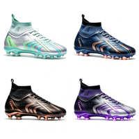 Chaussures de football montantes pour hommes, crampons pour terrain ferme, logo personnalisé, faible MOQ pour la personnalisation, chaussures de compétition en extérieur