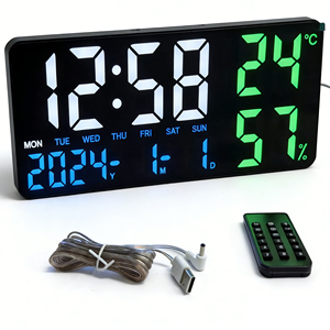 Reloj <span class=keywords><strong>Despertador</strong></span> LED Digital Grande de 14 Pulgadas con Pantalla de Dí<span class=keywords><strong>a</strong></span>, Fecha y Semana, Luces Nocturnas, Temperatura, Humedad, Temporizador, para Montar en la Pared, para Sala de Estar - Product Image 6
