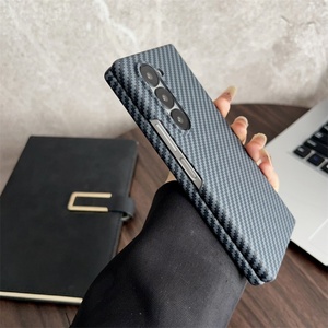 Étui de téléphone magnétique ultra-fin en fibre de carbone avec texture pour Samsung Z Fold 7 6 5 4 3 avec film en verre trempé et protection antichoc - Product Image 5