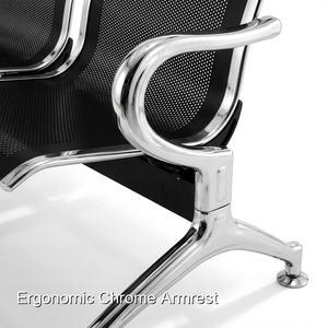 Accoudoirs incurvés intégrés à cette chaise d'attente médicale Keling pour les visiteurs d'hôpital - Product Image 6