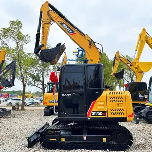 Hot Sell China Sany SY 75 Used Mini Excavator Second SY75 SY60 SY55 In Shanghai For Sale