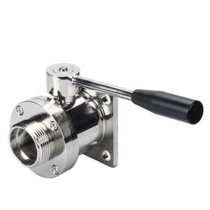 Válvula de Bola Sanitaria de Acero Inoxidable 304 316L de Grado Alimenticio con Brida Roscada y Manija para Plantas de Elaboración de Vino - Product Image 2