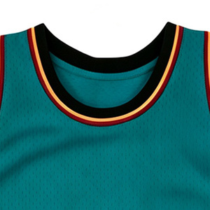 Maillots de basket-ball Healy à col rond vert, 100% polyester, design tendance, sans manches, haut de sport pour hommes, maillot de basket-ball pour l'entraînement - Product Image 3