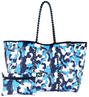 Logo personnalisé fourre-tout orange perforé sac à main de voyage étanche avec poignée en corde vacances d'été sac à provisions sac de plage en néoprène