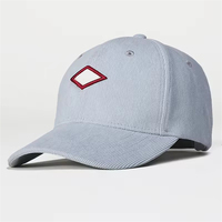 Gorras de Béisbol Únicas de Pana de 6 Paneles, Ajustables, Personalizables, con Logotipo y Parche Tejido, Color Sólido Común