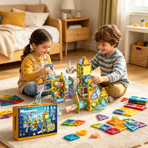 Ensemble de rails magnétiques lumineux, jouet éducatif STEM de construction 3D pour enfants de <span class=keywords><strong>3</strong></span> ans et plus, vente en gros - Product Image 2