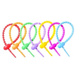 Attaches de câbles en silicone colorées 12 15 17 20,8 cm, organisateur de données réutilisable pour sacs, clés et câbles - Product Image 3