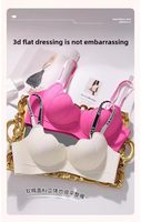 Soutien-gorge push-up sans fil pour femme, modèle estival quotidien, avec bonnets à lettres, effet liftant, une pièce, pour petites poitrines, respirant et uni