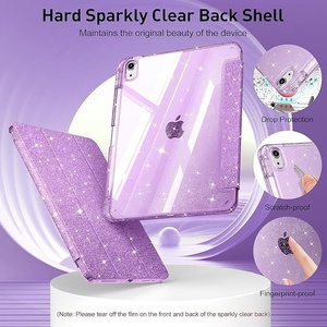 Étui de protection <span class=keywords><strong>avec</strong></span> emplacement pour <span class=keywords><strong>stylet</strong></span>, design pailleté, transparent, résistant aux plis, pour <span class=keywords><strong>iPad</strong></span> 11 et <span class=keywords><strong>Air</strong></span> 10e génération - Product Image 2