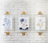 Cadre photo flottant transparent sans cadre en verre et laiton, fait main, durable, simple, moderne et minimaliste, taille personnalisée 8x10'' pour bureau et maison